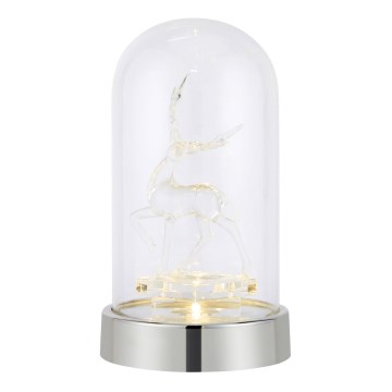 Markslöjd 706528 - LED Jõulukaunistus ISLA LED/0,06W/3xAA läikiv kroom/põder