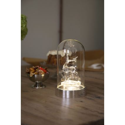 Markslöjd 706528 - LED Jõulukaunistus ISLA LED/0,06W/3xAA läikiv kroom/põder
