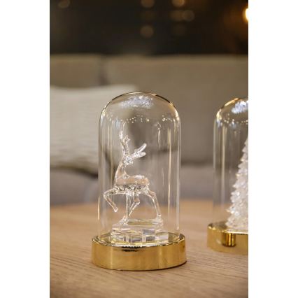 Markslöjd 706529 - LED jõulukaunistus ISLA LED/0,06W/3xAA messing/põhjapõder