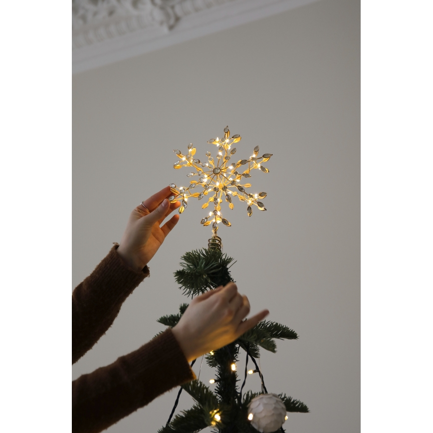 Markslöjd 706556 - LED jõulutäht kuuse tippu GLINA LED/2,16W/2xAA kuldne
