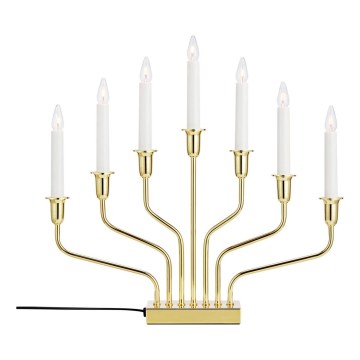 Markslöjd 706561 - Jõuluküünlajalg BROSA 7xE10/3W/230V kuldne