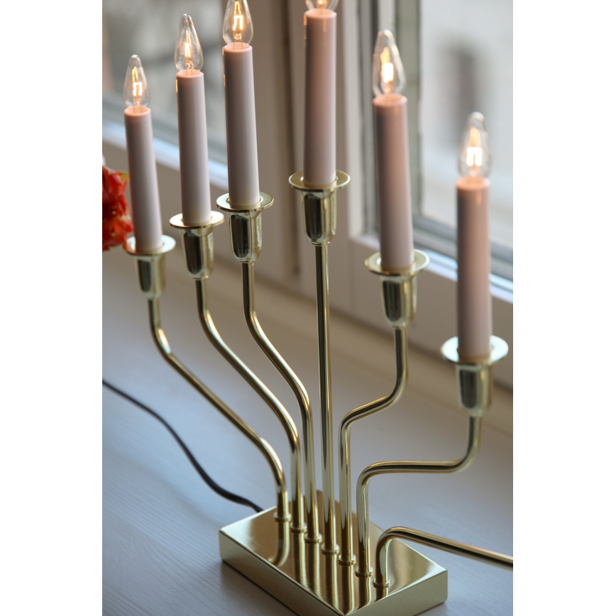 Markslöjd 706561 - Jõuluküünlajalg BROSA 7xE10/3W/230V kuldne