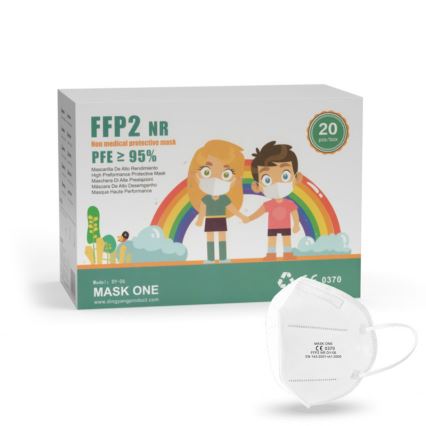 Mask One Respiraator - laste suurus  FFP2 NR - CE 0370 valge 20 tk