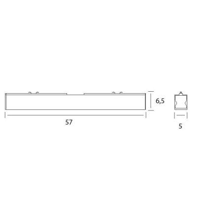 MAXLIGHT C0190D - LED Hämardatav laevalgusti LINEAR LED/18W/230V 57 cm must