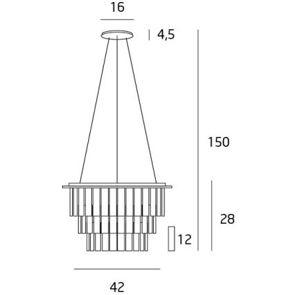 MAXLIGHT P0259 - Lühter MONACO 9xG9/40W/230V d. 42 cm läikiv kroom