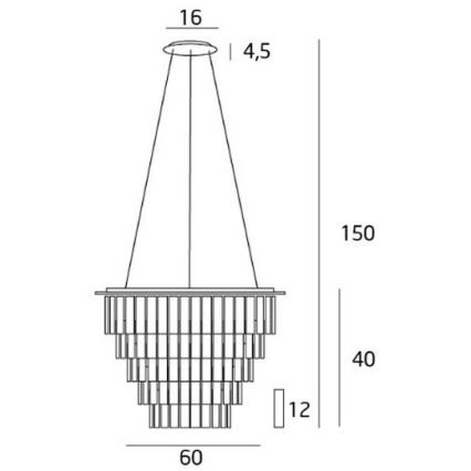 MAXLIGHT P0260 - Lühter MONACO 15xG9/40W/230V d. 60 cm läikiv kroom
