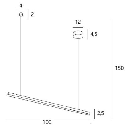 MAXLIGHT P0310 - LED Lühter TRIO LED/12W/230V must