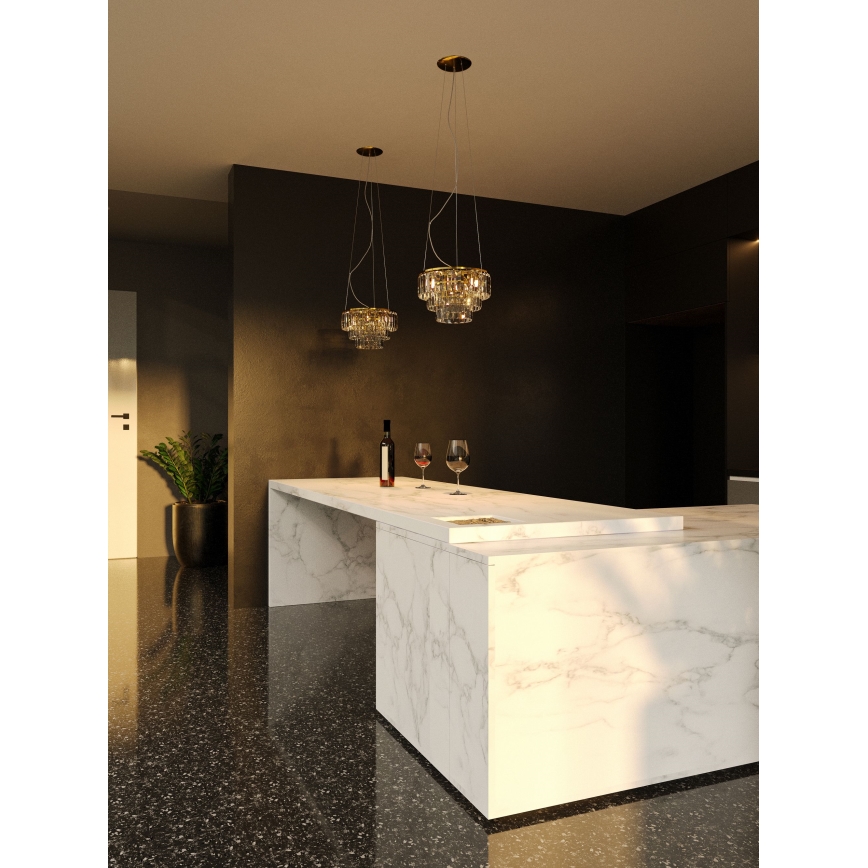 MAXLIGHT P0423 - Lühter MONACO 9xG9/40W/230V d. 42 cm kuldne