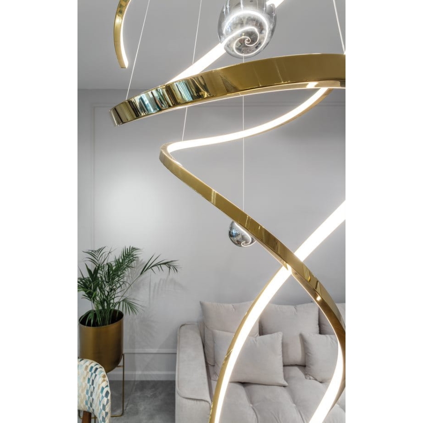 MAXLIGHT P0483D - LED Hämardatav lühter RITZ LED/100W/230V d. 60 cm CRI 90 messing