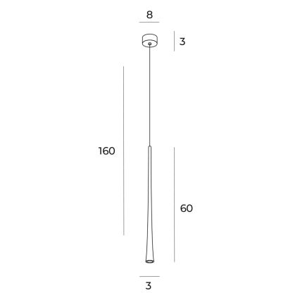MAXLIGHT P0485 - LED Lühter KOHV LED/7W/230V d. 3 cm kuldne