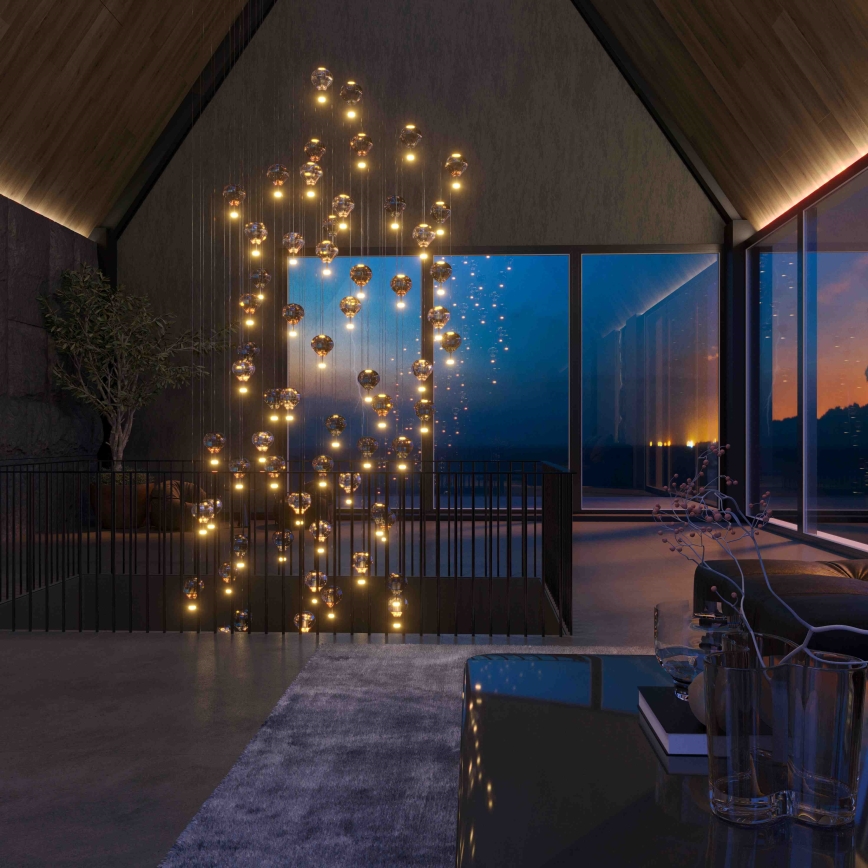 MAXLIGHT P0526D - LED Hämardatav lühter PALLONCINI 11xLED/6W/230V d. 45 cm läbipaistev/beež/suitsune