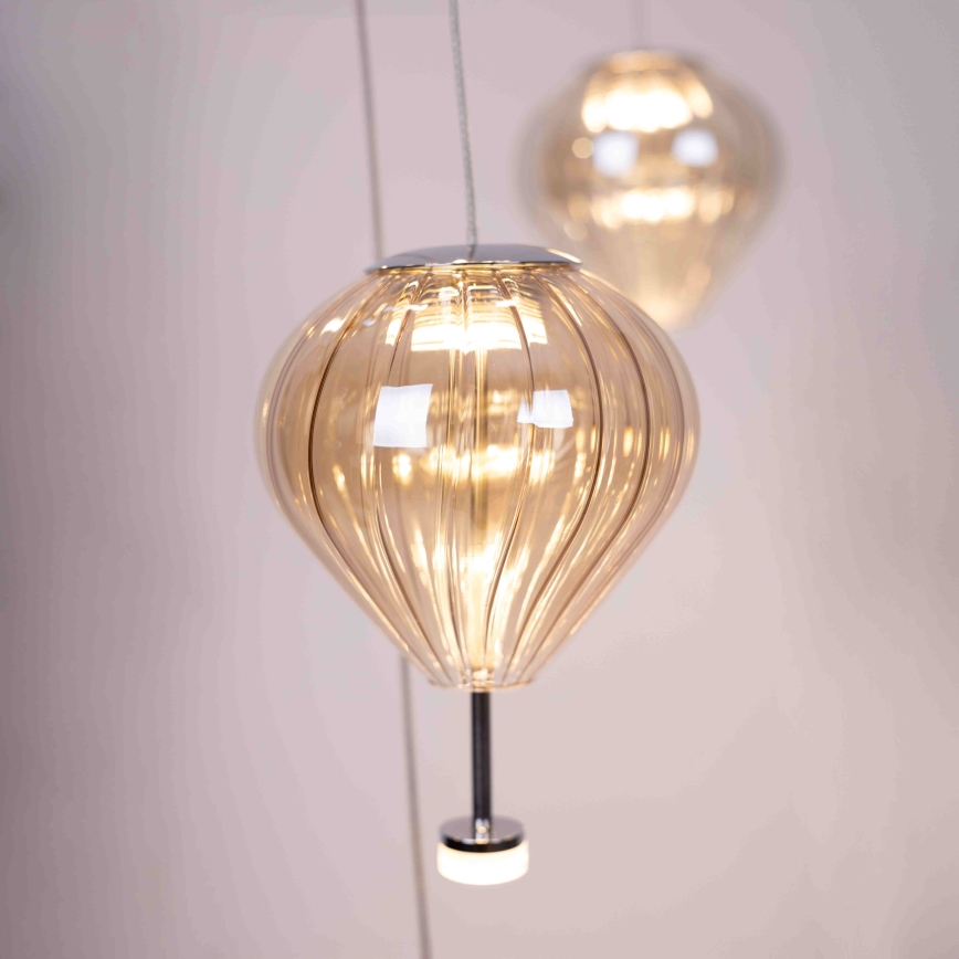 MAXLIGHT P0526D - LED Hämardatav lühter PALLONCINI 11xLED/6W/230V d. 45 cm läbipaistev/beež/suitsune