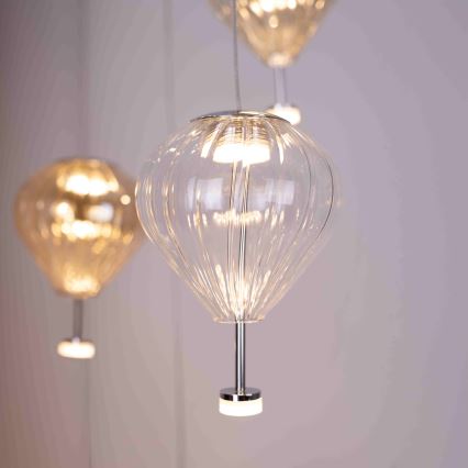 MAXLIGHT P0526D - LED Hämardatav lühter PALLONCINI 11xLED/6W/230V d. 45 cm läbipaistev/beež/suitsune