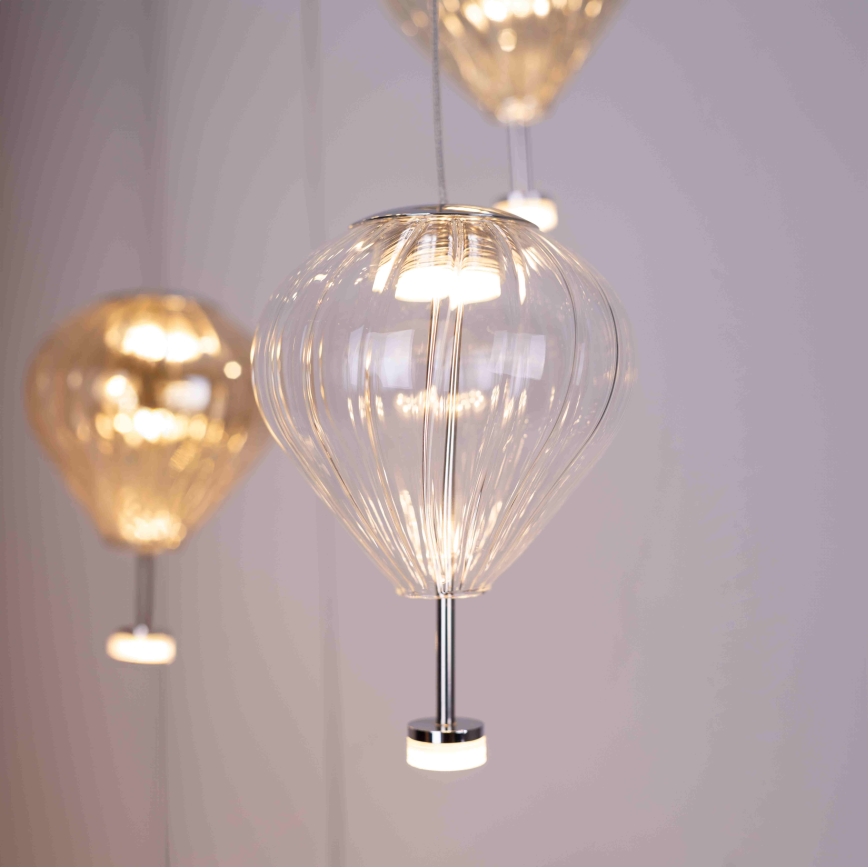 MAXLIGHT P0526D - LED Hämardatav lühter PALLONCINI 11xLED/6W/230V d. 45 cm läbipaistev/beež/suitsune