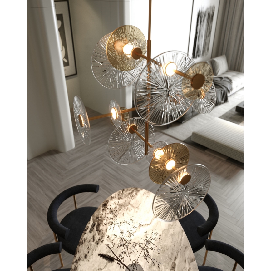 MAXLIGHT P0541 - LED Ripplühter ALLURE 14xLED/5W/230V d. 60 cm kuldne