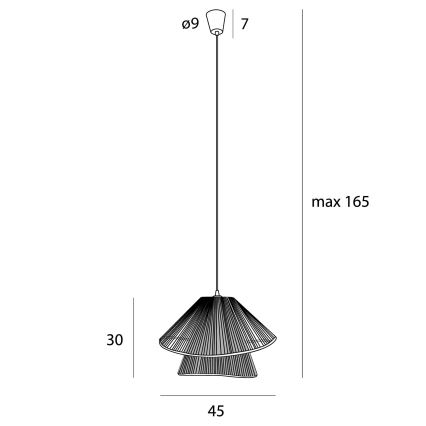 MAXLIGHT P0578 - Lühter AMALFI 1xE27/15W/230V d. 45 cm beež