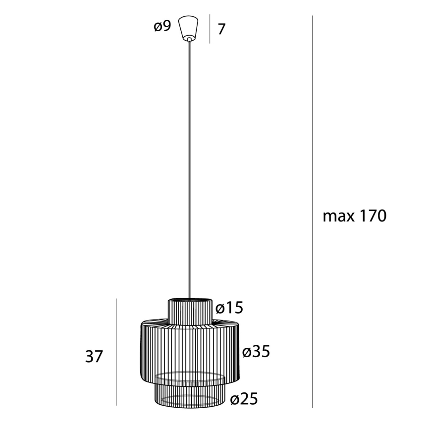 MAXLIGHT P0586 - Lühter LABRIZ 1xE27/15W/230V d. 35 cm beež