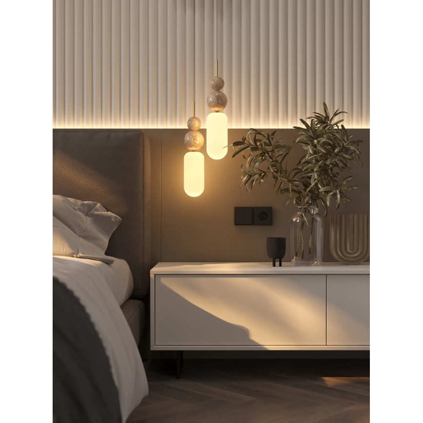 MAXLIGHT P0642 - Ripatslaelamp terastraadiga NOVA 1xG9/12W/230V läbimõõt 12 cm kuldne