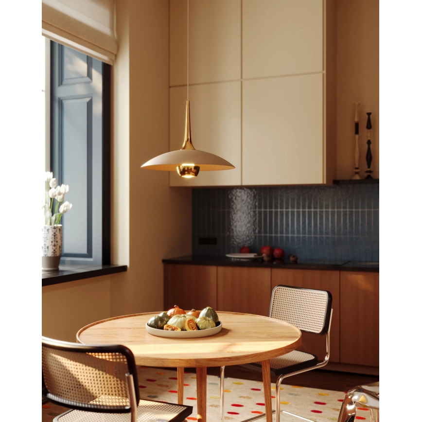 MAXLIGHT P0674 - LED-rippvalgusti kaabliga MANUKA LED/12W/230V läbimõõt 28 cm kuldne/beež