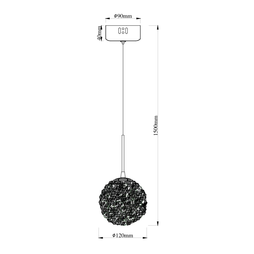 MAXLIGHT P0679 - rippvalgusti kaabliga RITA 1xG9/5W/230V Ø 12 cm, kuldne