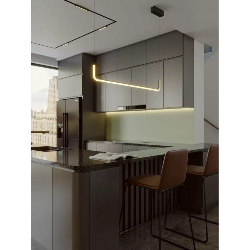 MAXLIGHT PO644 - URUS LED-laelühter kaablil LED/17W/230V must