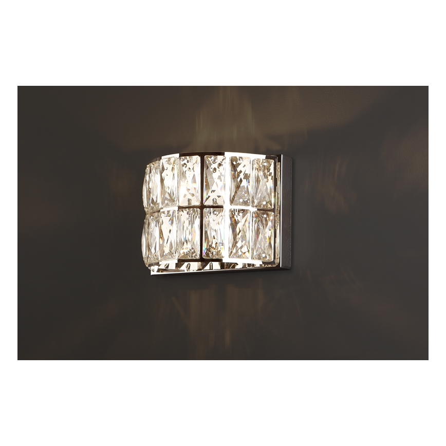 MAXLIGHT W0204 - Seinavalgusti DIAMANTE 1xG9/42W/230V läikiv kroom