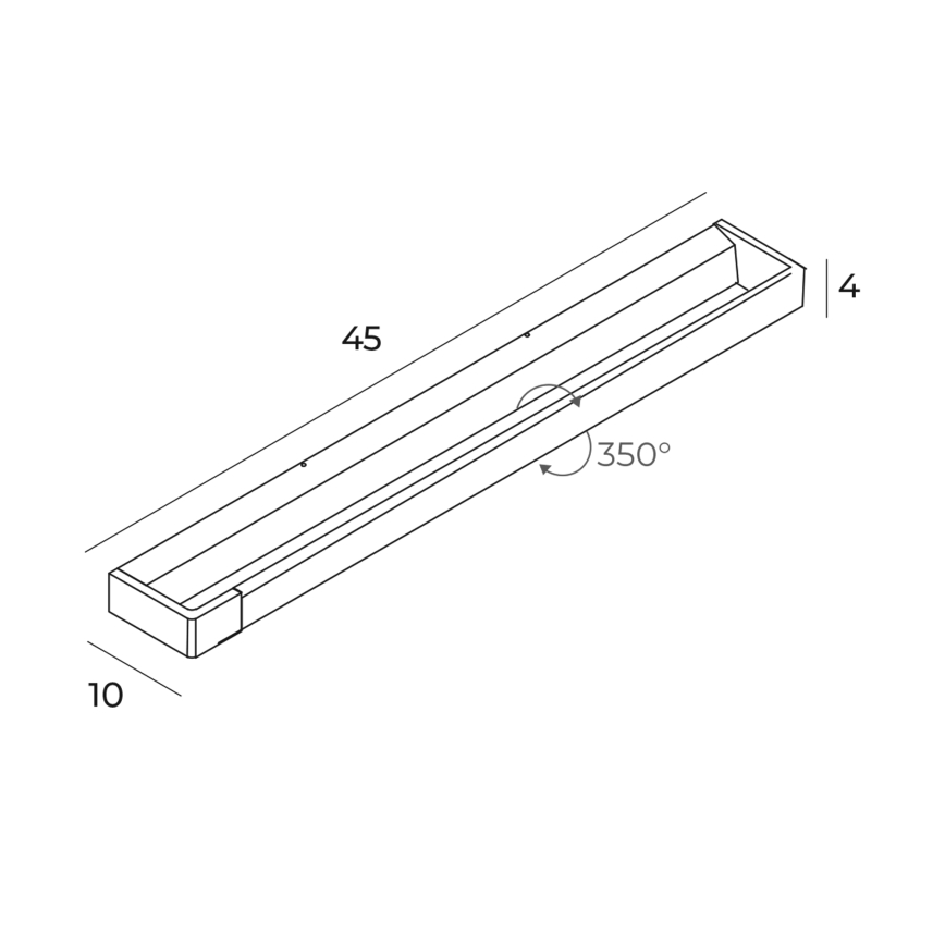 MAXLIGHT W0307 - LED Seinavalgusti vannituppa FLINK LED/12W/230V 45 cm IP44 must
