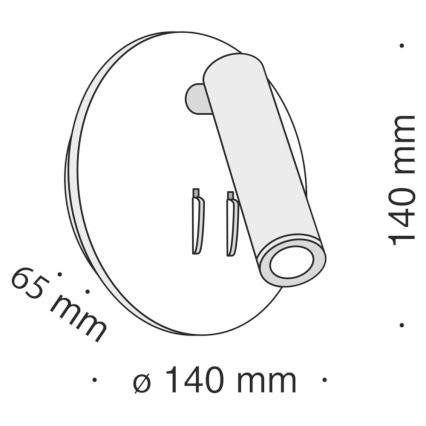 Maytoni C176-WL-01-6W-B - LED Kohtvalgusti seinale IOS LED/9W/230V must