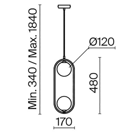 Maytoni MOD013PL-02BS1 - Lühter RING 2xG9/25W/230V messing