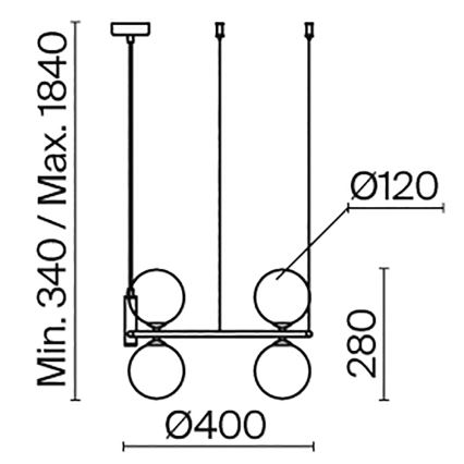 Maytoni MOD013PL-04BS1 - Lühter RING 4xG9/25W/230V kuldne