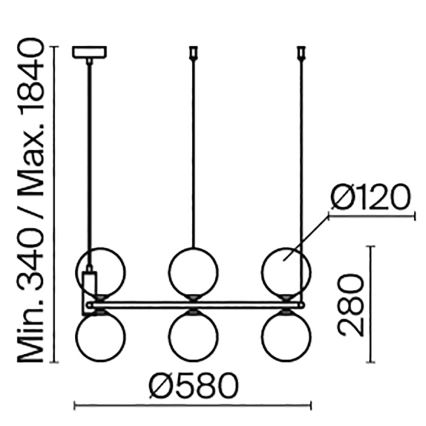 Maytoni MOD013PL-06BS1 - Lühter RING 6xG9/25W/230V messing