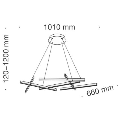 Maytoni MOD016PL-L75B - LED Lühter LINE LED/79W/230V must