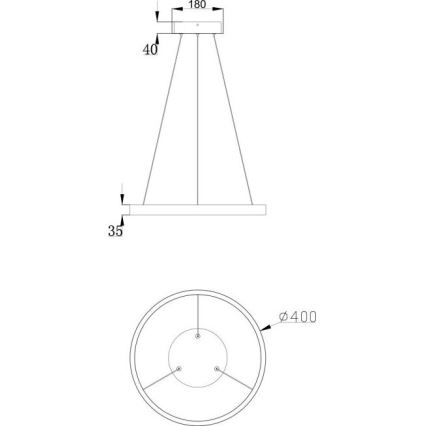 Maytoni MOD058PL-L22B3K - LED Lühter RIM LED/25W/230V 3000K d. 40 cm must