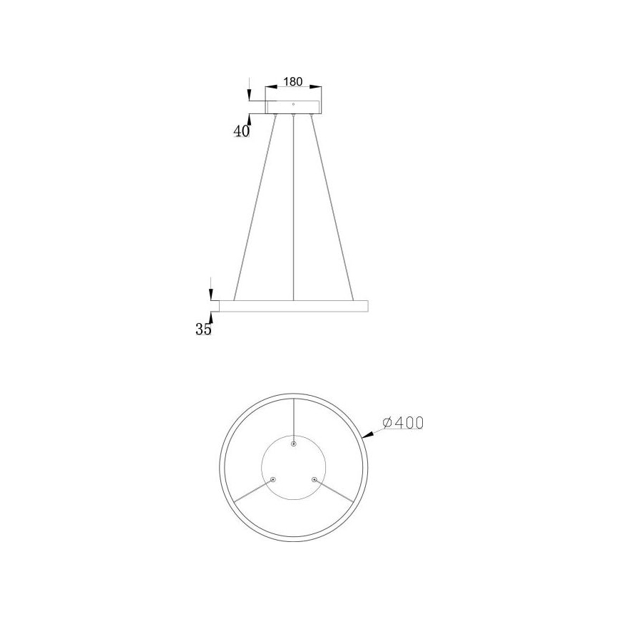 Maytoni MOD058PL-L22B3K - LED Lühter RIM LED/25W/230V 3000K d. 40 cm must