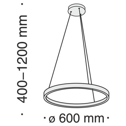 MOD058PL-L32B4K - LED Lühter RIM LED/37W/230V 4000K d. 60 cm must