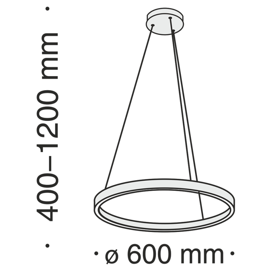 MOD058PL-L32B4K - LED Lühter RIM LED/37W/230V 4000K d. 60 cm must
