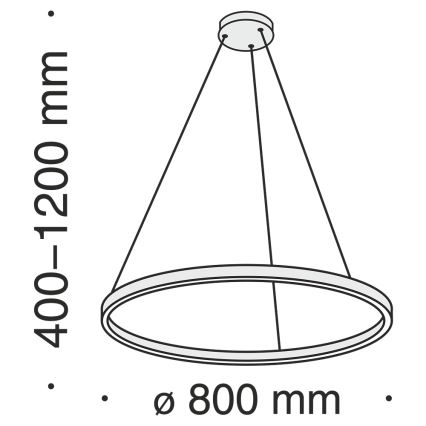Maytoni MOD058PL-L42B3K - LED Lühter RIM LED/51W/230V 3000K d. 80 cm must