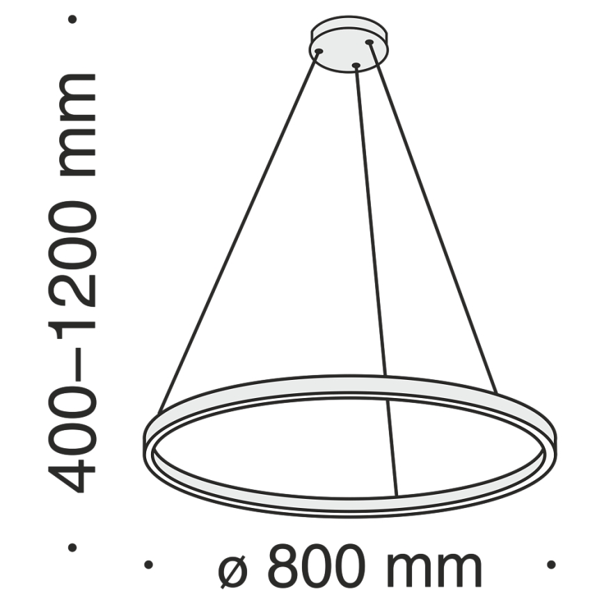 Maytoni MOD058PL-L42B3K - LED Lühter RIM LED/51W/230V 3000K d. 80 cm must