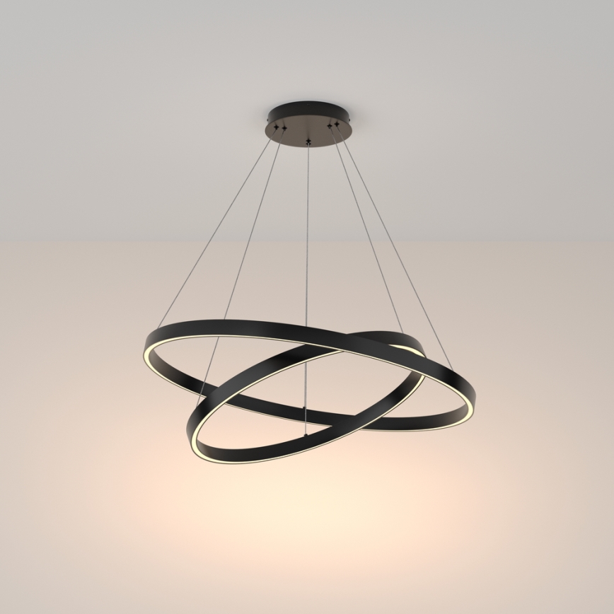 Maytoni MOD058PL-L74B3K - LED Lühter RIM LED/88W/230V 3000K d. 80 cm must