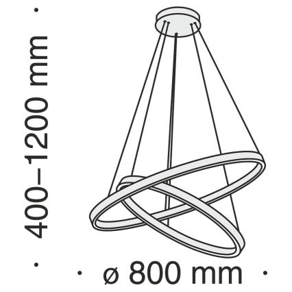 Maytoni MOD058PL-L74BS3K - LED Lühter RIM LED/88W/230V 3000K d. 80 cm kuldne