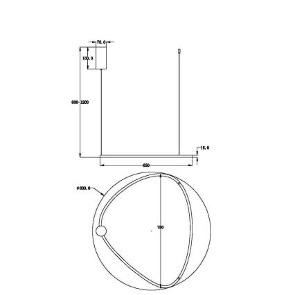 Maytoni MOD072PL-L36BSK1 - LED Lühter GLINT LED/36W/230V kuldne d. 80 cm