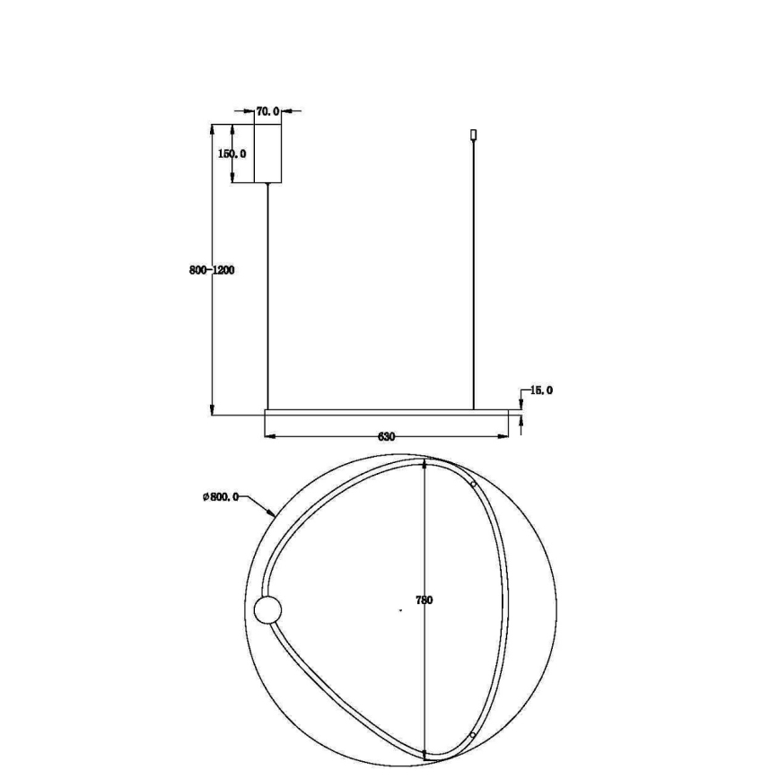 Maytoni MOD072PL-L36BSK1 - LED Lühter GLINT LED/36W/230V kuldne d. 80 cm