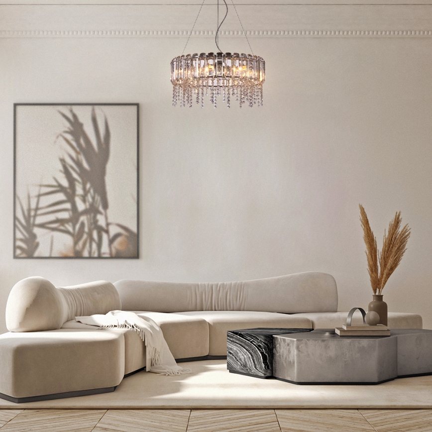 Maytoni MOD097PL-08CH - Lühter HAIL 8xE14/40W/230V d. 60,5 cm läikiv kroom
