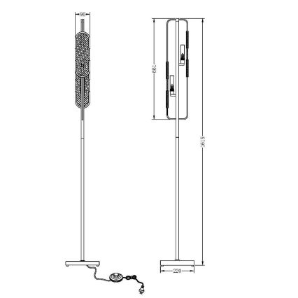 Maytoni MOD099FL-02G - Põrandalamp MARMO 2xG9/40W/230V