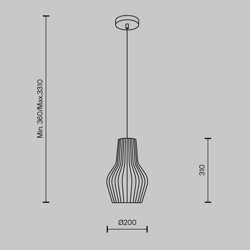 Maytoni MOD191PL-01W - Lühter ROOTS 1xE27/40W/230V d. 20 cm beež