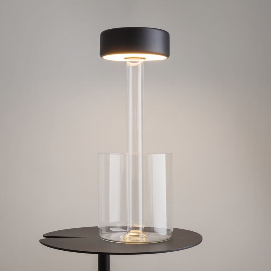 Maytoni MOD229TL-L3B3K1 - LED Hämardatav laetav kaasaskantav laualamp LED/3W/5V 2200-4000K must/läbipaistev