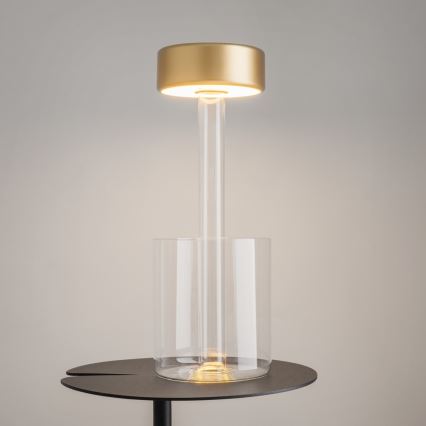 Maytoni MOD229TL-L3G3K1 - LED Hämardatav laetav kaasaskantav laualamp LED/3W/5V 2200-4000K kuldne/läbipaistev
