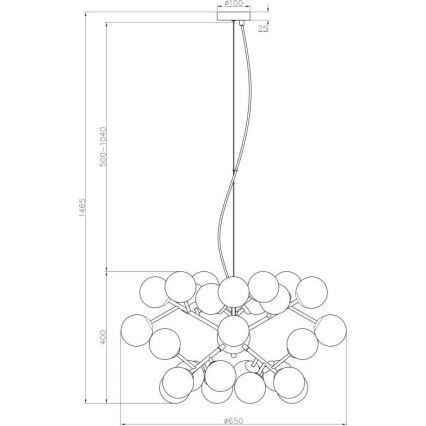 Maytoni MOD545PL-24B - Lühter DALLAS 24xG9/28W/230V must