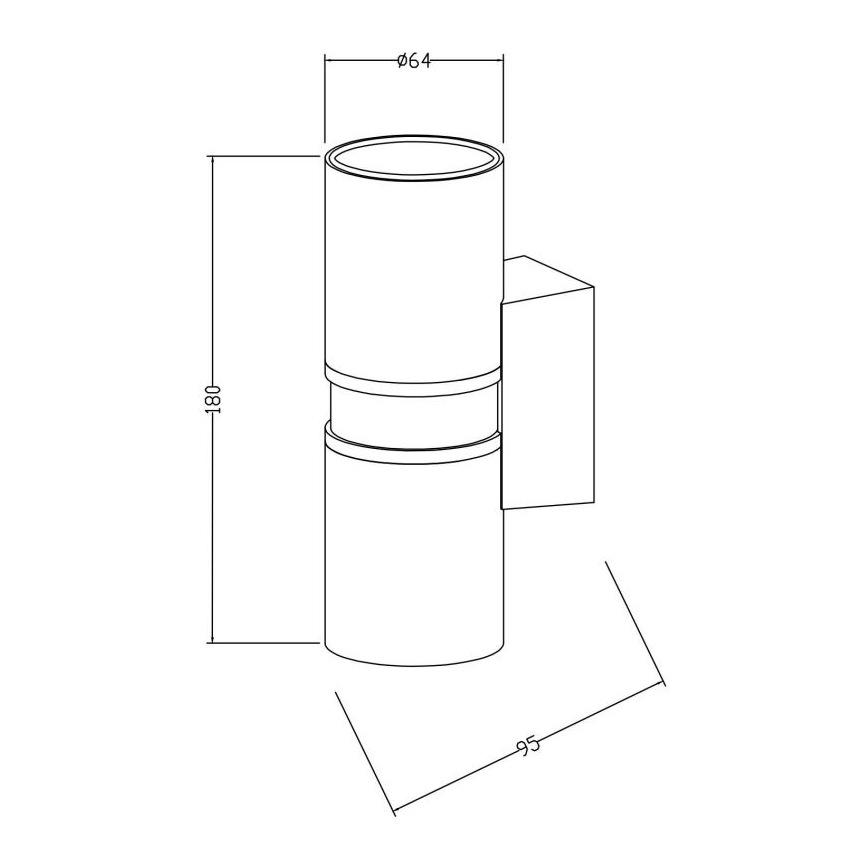 Maytoni O582WL-02BS - Väli seinavalgusti BOWERY 2xGU10/50W/230V IP54 messing