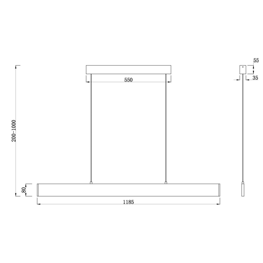 Maytoni P010PL-L30B4K - LED Lühter STEP LED/30W/230V 4000K 118,5 cm must